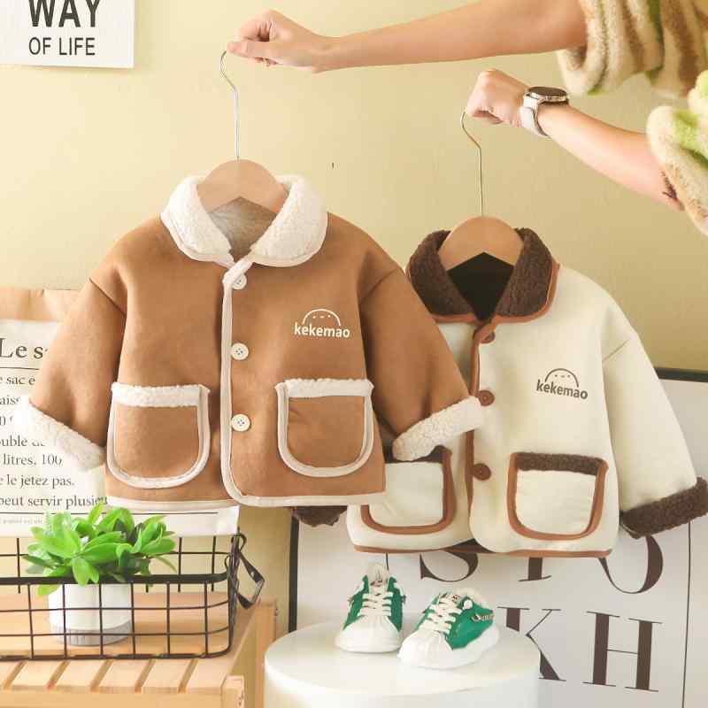 ジャケット ベビー 男の子 子供服 ユニセックス もこもこ 裏ボア 綿 厚手 防寒 暖かい 柔らかい フード..