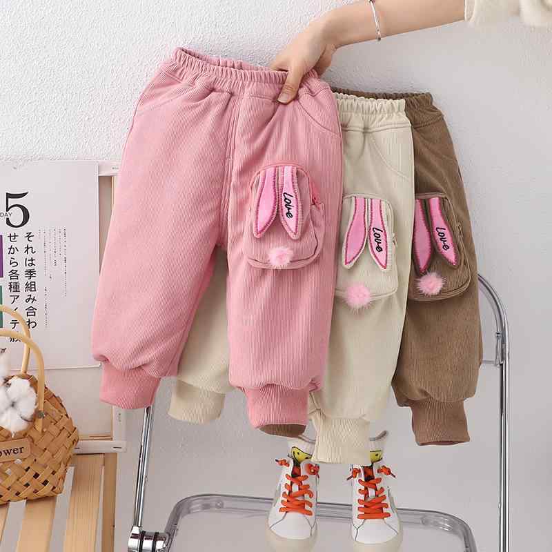 キッズ 女の子 パンツ 秋冬 中綿入り 厚手 綿 ロングパンツ ベビー 幼児 カジュアル おしゃれ 暖かい ..