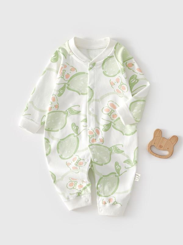 ・主な素材: 綿100%・適用シーズン: 春、秋、冬・対象年齢: 新生児 (0〜1歳、身長80cm以下)・性別: ユニセックス・袖丈: 長袖・厚さ: 普通・開閉方式: シングルボタン・スタイル: カジュアル・タイプ: ロンパース・カラー展開: グリーン、レッド、パープル、イエロー・カテゴリ: ロンパース、カバーオール