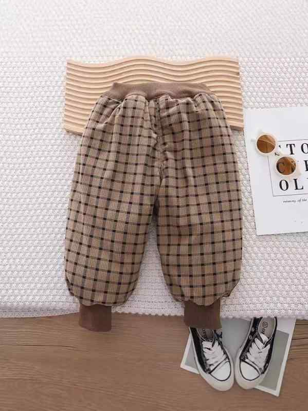 パンツ キッズ 男女兼用 ベビー 幼児 コットン カジュアル ロング丈 ミドルウエスト 秋冬 裏起毛 中綿..