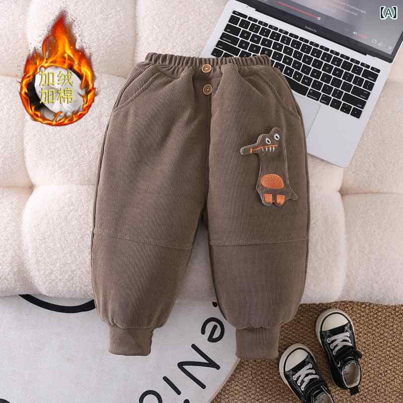 パンツ 男の子 ベビー 裏起毛 裏ボア 秋冬 かわいい キャラクター スウェットパンツ 長ズボン 綿 コットン 普段使い 部屋着 着回し 1歳 2歳 3歳 幼児 あったか ボトムス