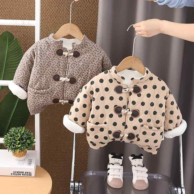 中綿ジャケット キッズ 男の子 ベビー 冬物 防寒 あったか 裏起毛 厚手 キルティング ドット柄 小花柄 ..