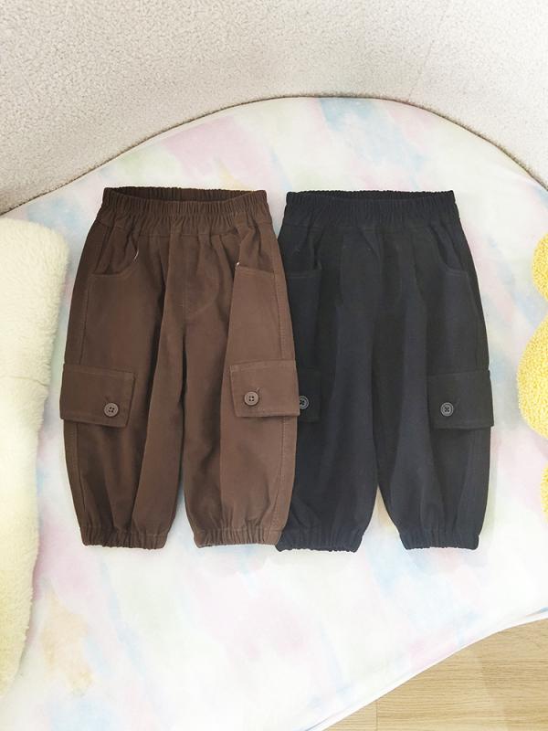 ・カテゴリ: キッズパンツ・スタイル: カジュアル・主な素材: 綿100%・丈: フルレングス・性別: ユニセックス・対象年齢: 新生児 (0～1歳、身長80cm以下)・タイプ: カーゴパンツ・生地加工: 柔軟加工・ウエスト: ミッドライズ・開閉部: ゴムウエスト・カラー展開: コーヒー、ブラック・対応身長: 73cm、80cm、90cm、100cm