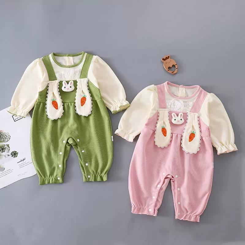 ・カテゴリ: ロンパース、カバーオール・スタイル: 韓国風・タイプ: ロンパース・主な素材: 綿100%・対象性別: ユニセックス・対象年齢: 新生児 (0～1歳、80cm以下)・対象シーズン: 春、秋・袖丈: 長袖・厚さ: 普通・カラー展開: ピンク、グリーン・適合身長: 66cm、73cm、80cm、90cm