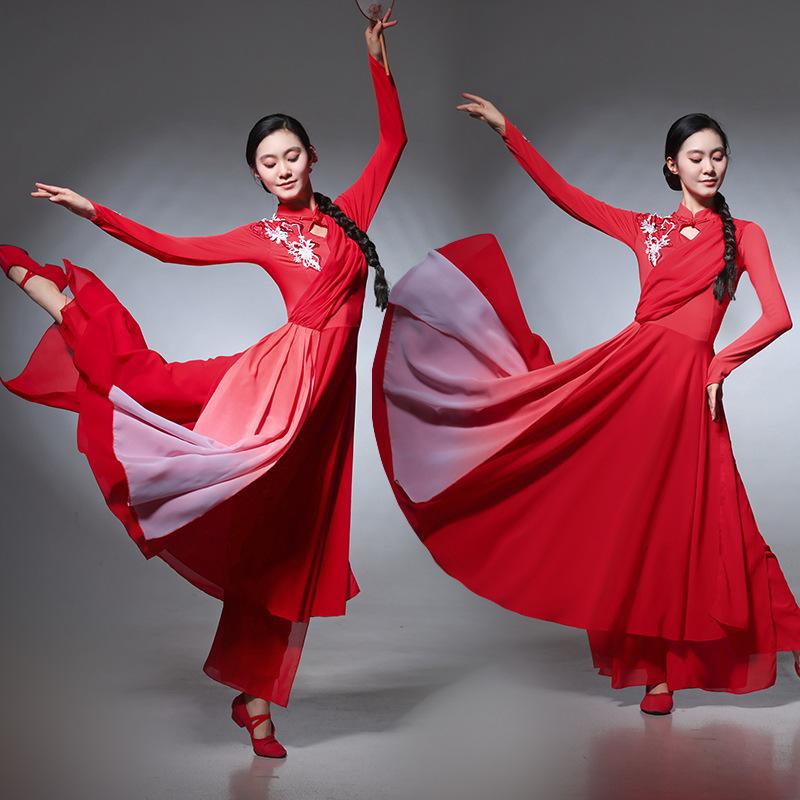 舞踊ワンピース レディース 女性用 古典舞 モダン ステージ衣装 ソロ パートナー 発表会 ロング丈 マキ..