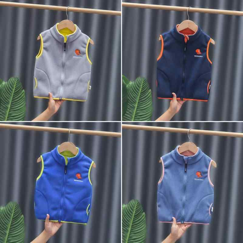 ベスト キッズ 子供用 ベビー ユニセックス 男の子 女の子 フリース ジップアップ 秋冬 厚手 あったか ..