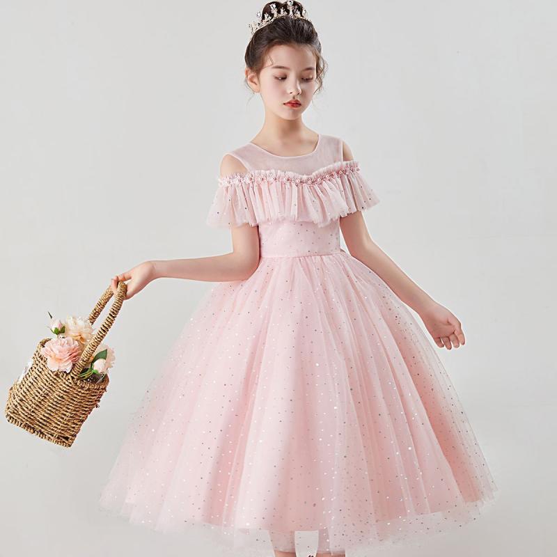 ドレス 女の子 子供用 チュール プリンセス フラワーガール 結婚式 誕生日 発表会 パーティー セレモニ..