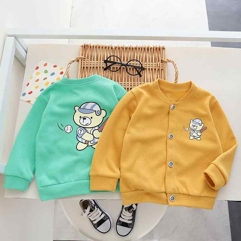 ・年齢層: 幼児(1〜3歳、80〜100cm)・ネックライン: クルーネック・スタイル: カジュアル・柄: カートゥーン・厚さ: 普通・生地加工: 柔軟処理・要素: スポーツ、カートゥーン・袖丈: 長袖・開閉方式: シングルブレストボタン・主な素材: 綿95%・裏地素材: 綿95%・カラー展開: イエロー、グリーン・適応身長: 80cm、90cm、100cm、110cm、120cm・着丈: ショート丈・カテゴリ: 子供用アウター、ジャケット、コート