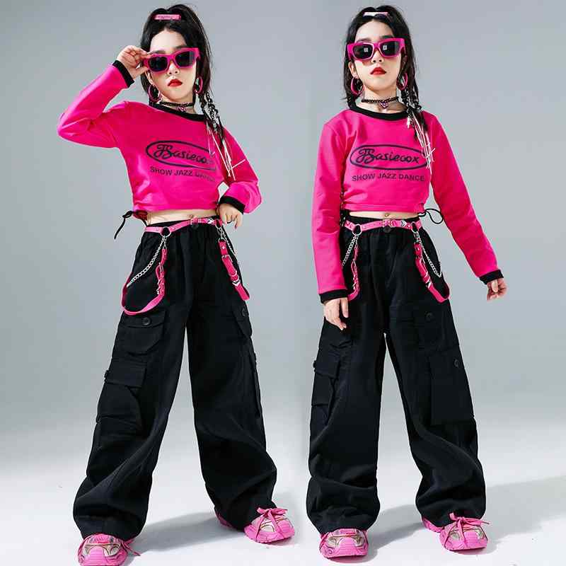 ダンス衣装 キッズ 女の子 ストリートダンス ヒップホップ ジャズダンス 発表会 パフォーマンス モデル..