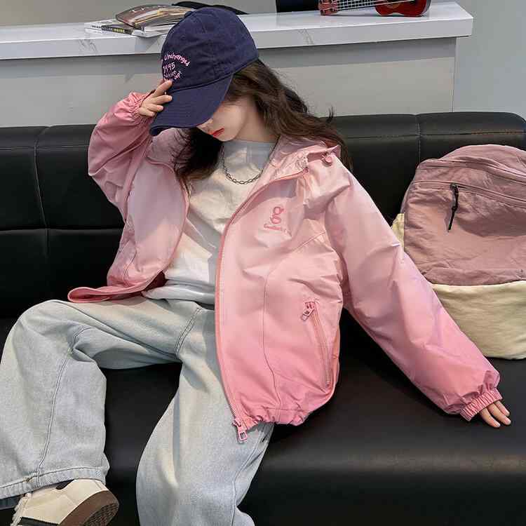 マウンテン キッズ 女の子 春秋 ウインドブレーカー ジュニア ガールズ カジュアル ストリート おしゃ..