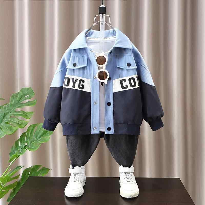 デニムジャケット キッズ 男の子 アルファベット 切り替えデザイン 長袖 ゆったり カジュアルアウター ..