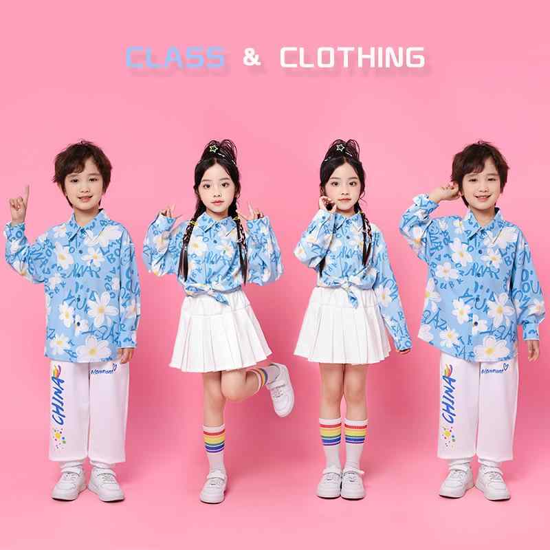 パフォーマンスウェア キッズ 小学生 幼稚園 チアリーダー 応援団 運動会 合唱 ダンス 発表会用衣装 ユニフォーム ステージ レトロスタイル ポリエステル 秋冬