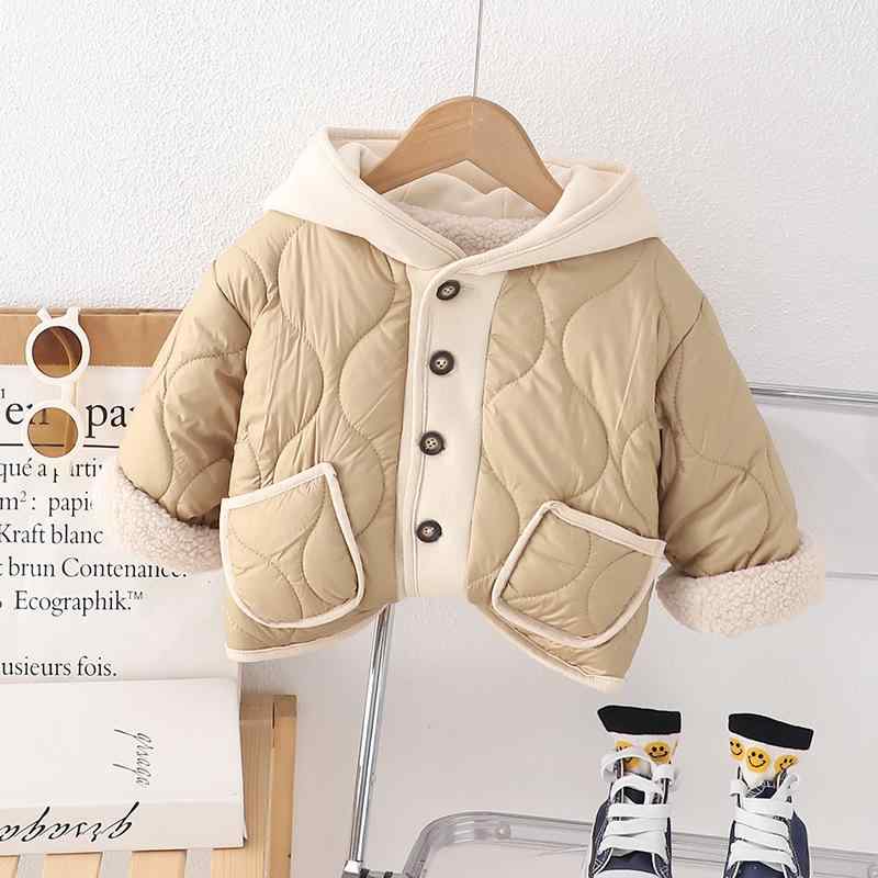 ジャケット 男の子 ベビー 幼児 冬 裏起毛 厚手 保温 中綿 コットン 綿 柔らか素材 長袖 ショート丈 ラ..