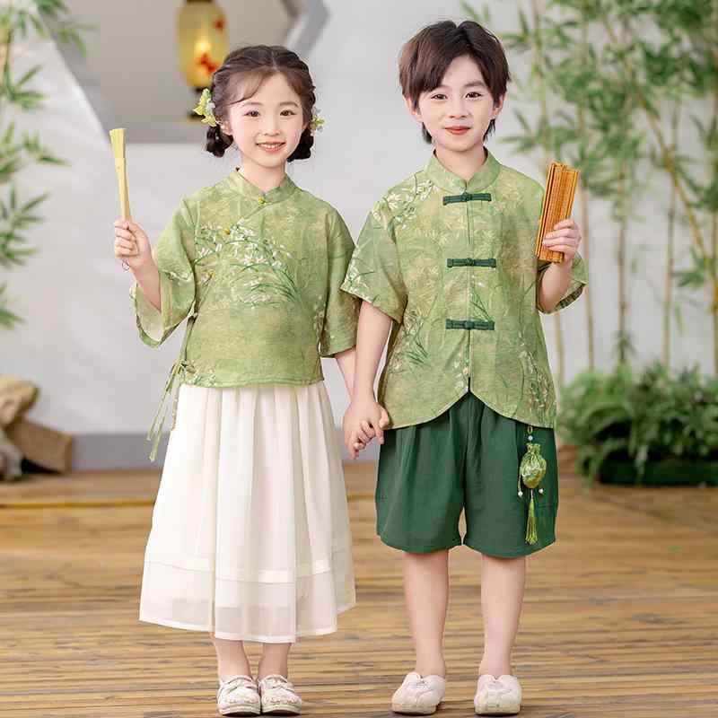 民族衣装 子供 男の子 女の子 漢服 唐装 中国風 ネオチャイナ 時代劇衣装 発表会 舞台衣装 ダンス衣装 ..