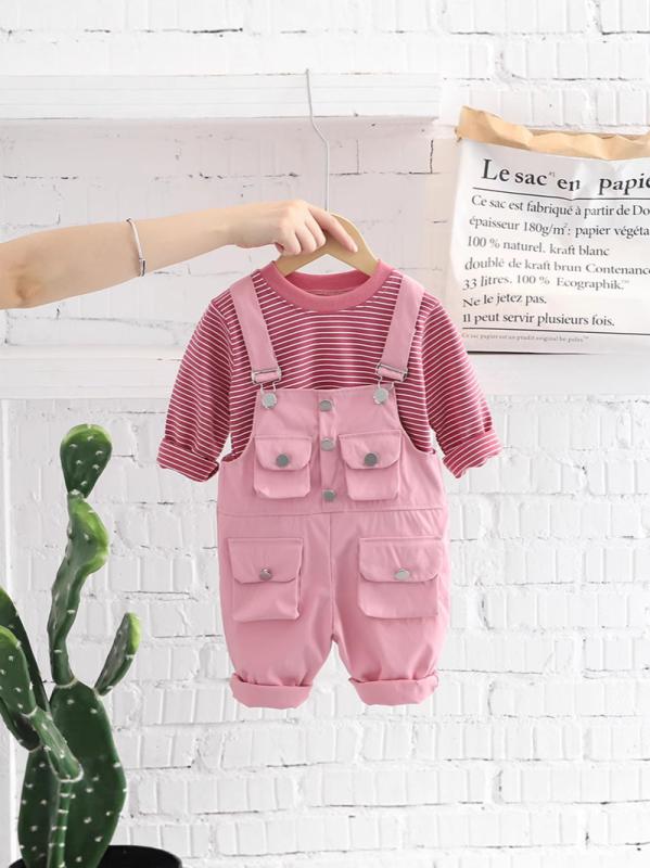 サロペット ベビー キッズ 男女兼用 幼児 春秋 韓国風 ゆったり リラックスフィット 4ポケット カラフ..