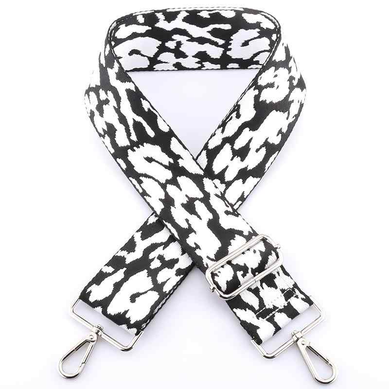 バッグ用 ショルダーストラップ 交換用 付け替え 幅5cm 幅広 斜め掛け クロスボディ ロング 長さ調節可能 個性的 おしゃれ デザイン ポリエステル製 負担軽減 ヒョウ柄(x2)