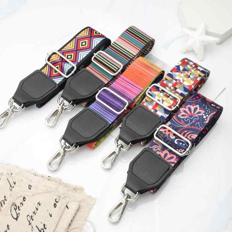 バッグ ストラップ レディース 民族調 エスニック柄 矢羽根 ジャカード織り 幅5cm 厚手 ポリエステル ..