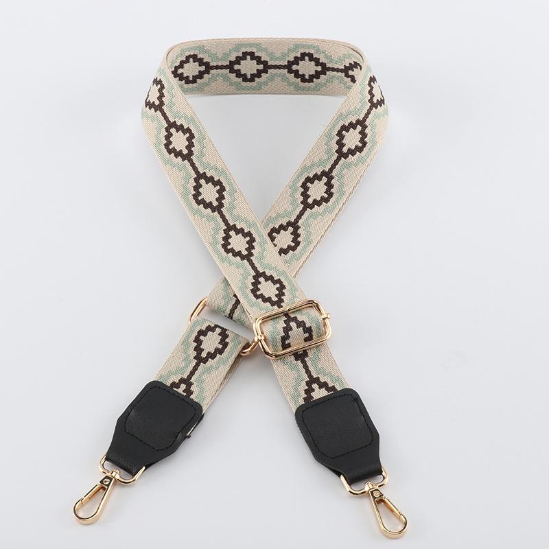 バッグストラップ レディース ショルダーストラップ 交換用 付け替え 幅広 エスニック柄 民族調 マルチカラー 配色 ストライプ 織り模様 斜めがけ ワンショルダー ポリエステル 負担軽減(x2)