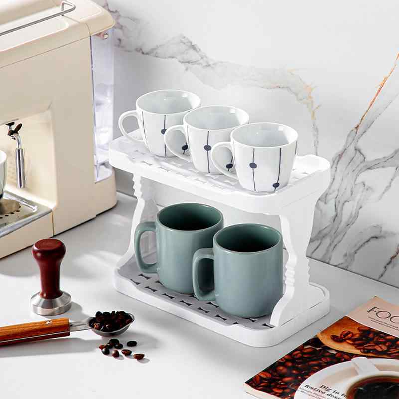 収納ラック 高級感 おしゃれ 2段 スリム デスク 卓上 オフィス バスルーム 洗面所 水切り 小物 雑貨 キッチン リビング 寝室 化粧品 プラスチック製 ホワイト(3)