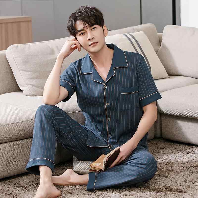 パジャマ メンズ 男性用 ルームウェア ホームウェア 半袖 長袖 上下セット セットアップ 綿 薄手 開襟 ..