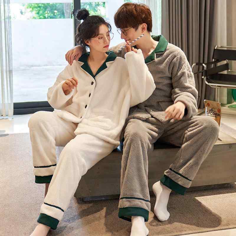 パジャマ カップル ペア メンズ レディース 秋冬 シャギーフリース もこもこ ふわふわ 極厚 保温 暖か..