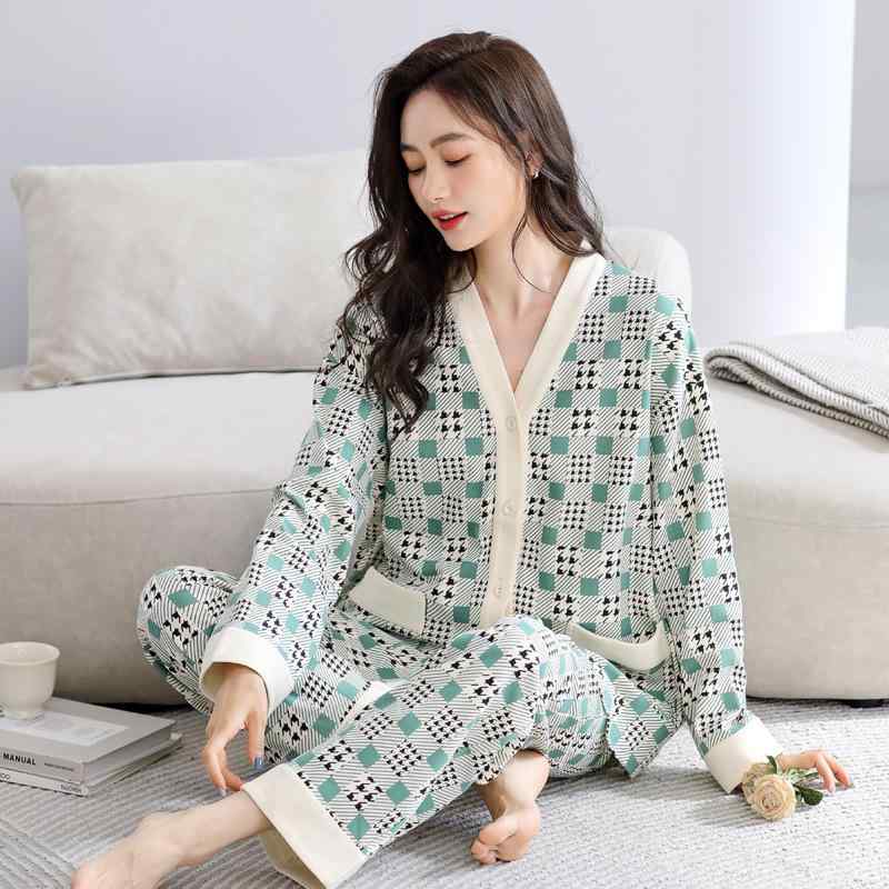 パジャマ レディース 和風セットアップ 長袖カーディガン Vネックロングパンツ ルームウェア 部屋着 普..