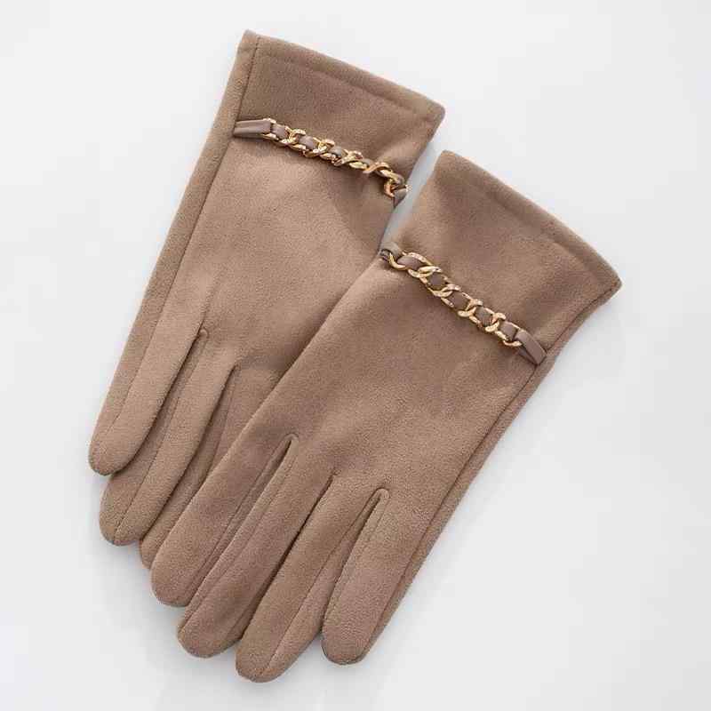手袋 レディース 秋冬 防寒 保温 裏起毛 スエード調 運転 ドライビング サイクリング 自転車 バイク ス..