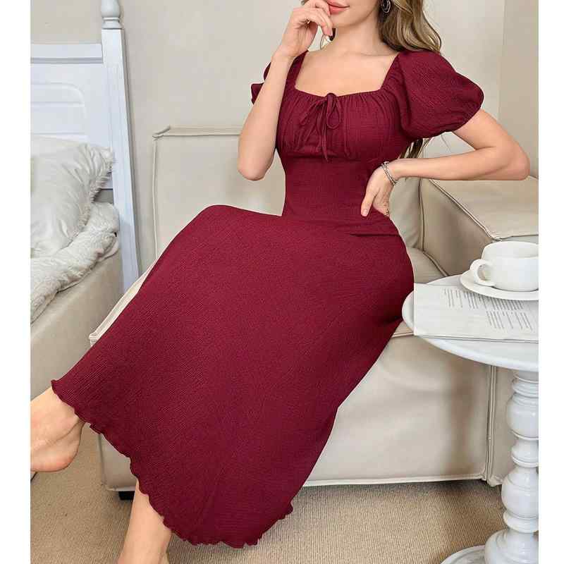 ワンピース レディース オフショルダー 半袖 ロング丈 高級感 ルームウェア 外出着 パジャマ 欧米スタ..