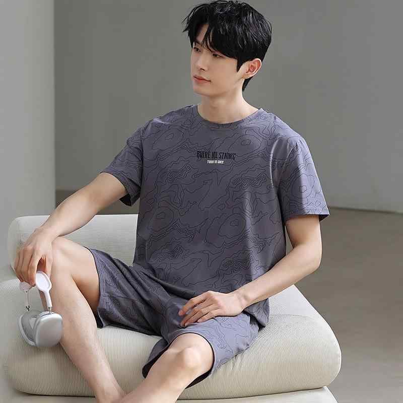 ・カテゴリ: セットアップ・主な素材: 綿90%〜95%未満・厚さ: 薄手・ネックライン: クルーネック・パンツ丈: ショート・機能: リラックス、睡眠、部屋着、快適、アウター着用可・シーン: アウトドア、部屋着・カラー展開: 8028、8029、8030、8031、8032、8033、8034、8035・サイズ展開: L、XL、2XL、3XL・スタイル: シンプルカジュアル