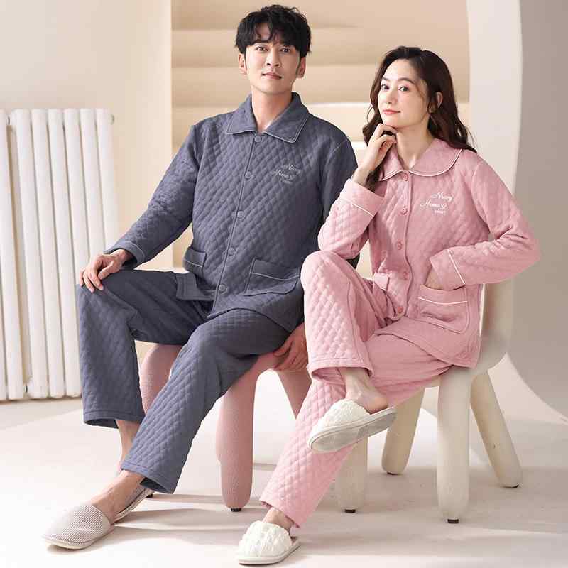 ルームウェア カップル ペア パジャマ 男女兼用 メンズ レディース 秋冬春 保温 あったか 上下セット ..