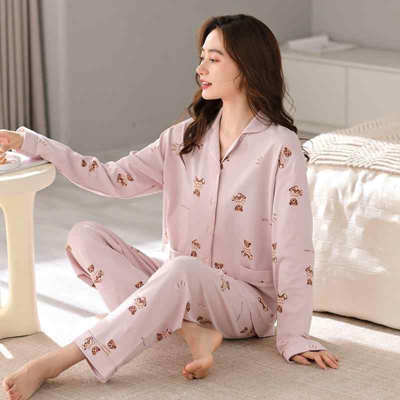 ・カテゴリ: セットアップ・主な素材: 綿・スタイル: セットアップ・厚さ: 薄手・ネックライン: スモールカラー・袖丈: 長袖・パンツ丈: フルレングス・機能: リラックス、睡眠、部屋着、快適、外出着・シーン: アウトドア、部屋着・サイズ展開: M（推奨体重40～50kg）、L（推奨体重50～60kg）、XL（推奨体重60～70kg）、XXL（推奨体重70～80kg）、3XL（推奨体重80～90kg）・素材構成比: 90%～95%・デザイン: スウィート、キュート