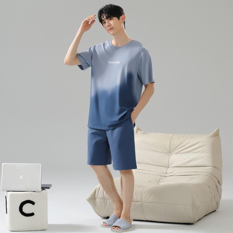 ルームウェア メンズ 春夏 半袖 ショートパンツ コットン100% クルーネック シンプル カジュアル パジ..