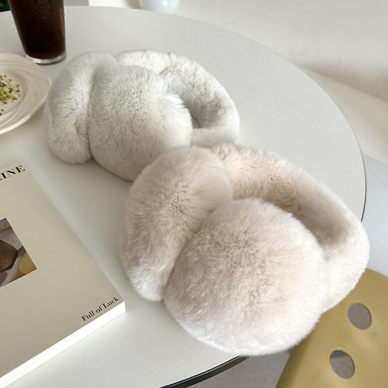 イヤーマフ レディース 男性用 レッキスラビットファー 毛皮 ホールスキン 上質 モコモコ ふわふわ 折りたたみ式 防寒 保温 暖かい かわいい 耳当て 秋冬 普段使い 通勤通学