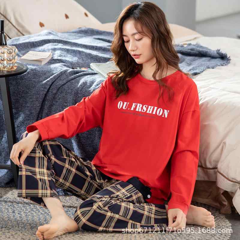 パジャマ レディース 女性用 長袖 ロングパンツ コットン 綿100% プルオーバー 上下セット 厚手 秋冬 ストレッチ 快適 通気性 カジュアル ルームウェア 部屋着 ワンマイルウェア