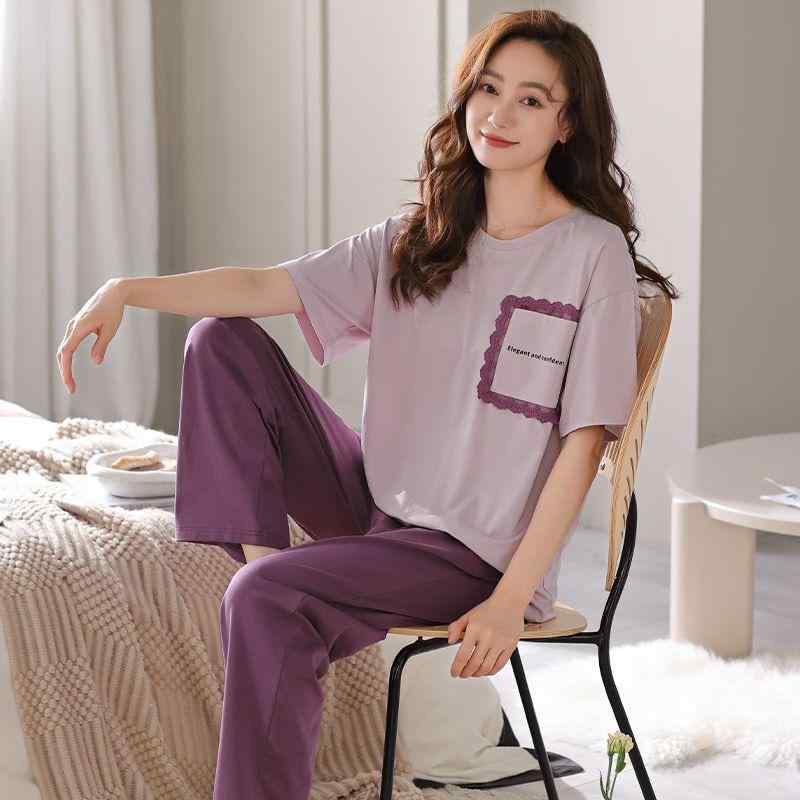 ルームウェア レディース モダール 再生繊維 接触冷感 半袖 長ズボン 上下セット パジャマ 薄手 ゆったり 大きいサイズ 春夏 快適 やわらか 普段使い おうち時間 外着OK