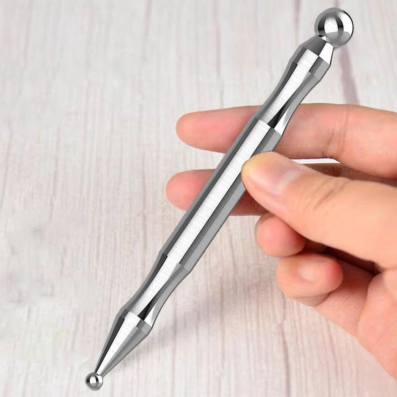 マッサージ棒 ステンレス製 両頭 ツボ押し 指圧 経絡ケア スティック 顔 目元 頭部 全身 足裏 足つぼ ..