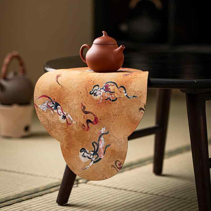 茶席 中国風 レトロ クラシック 敦煌デザイン 禅風 撥水加工 布製 テーブルランナー テーブルクロス 茶..