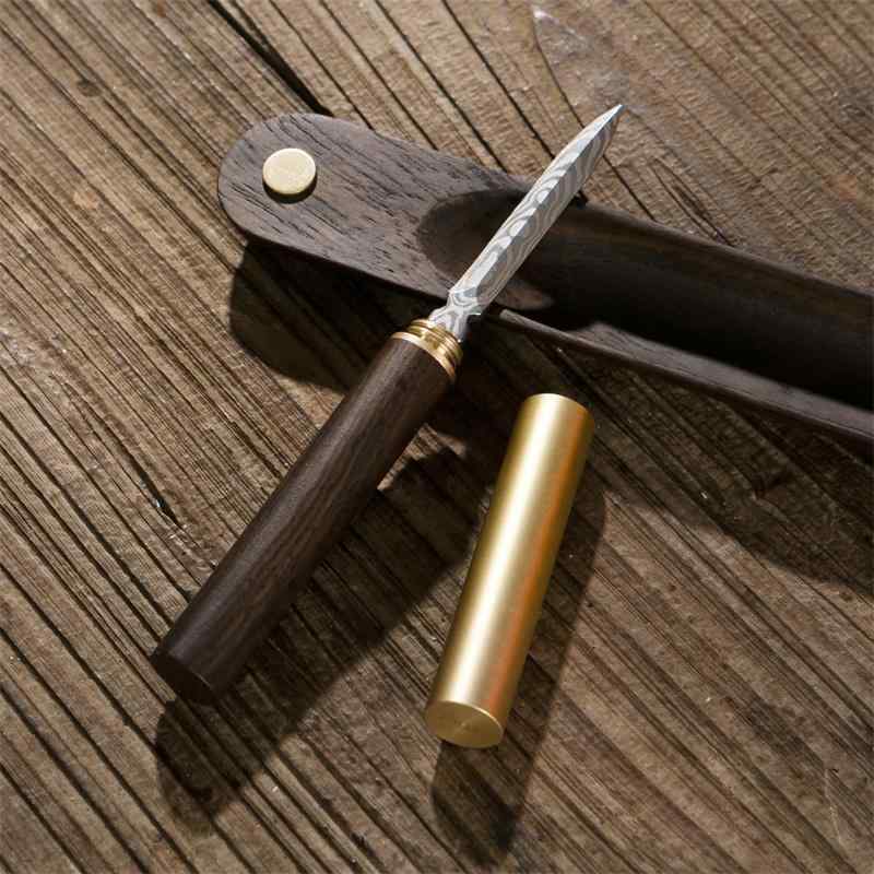 茶道具 プーアル茶刀 茶こじ 茶針 ダマスカス花紋鋼 黒檀無垢材 茶餅こじ開けツール 普洱茶専用 茶器ア..