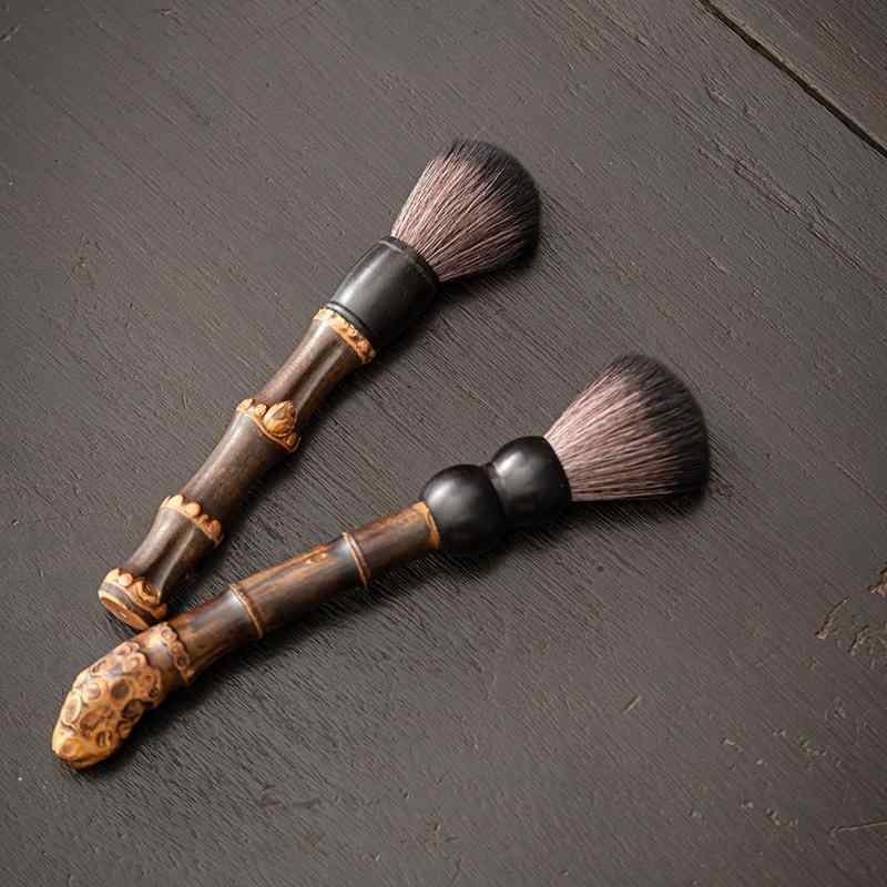 茶道具 中国茶器 茶器 紫砂急須 養壺 茶盤 茶寵 天然竹根ブラシ 刷毛 お手入れ 清掃 メンテナンス ケア..