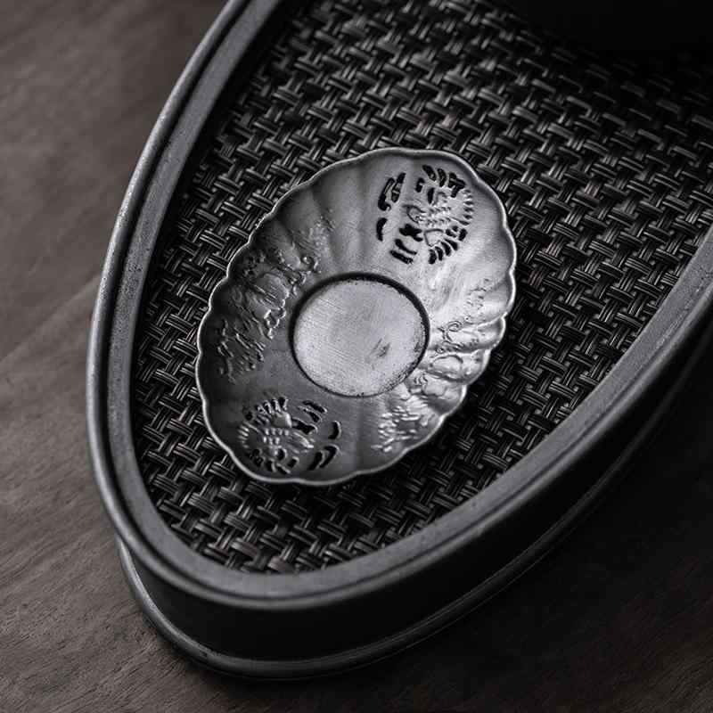 茶托 錫製 コースター 高級感 手作り ハンドメイド 槌目加工 滑り止め加工 和風 和モダン 茶道 来客用 ..