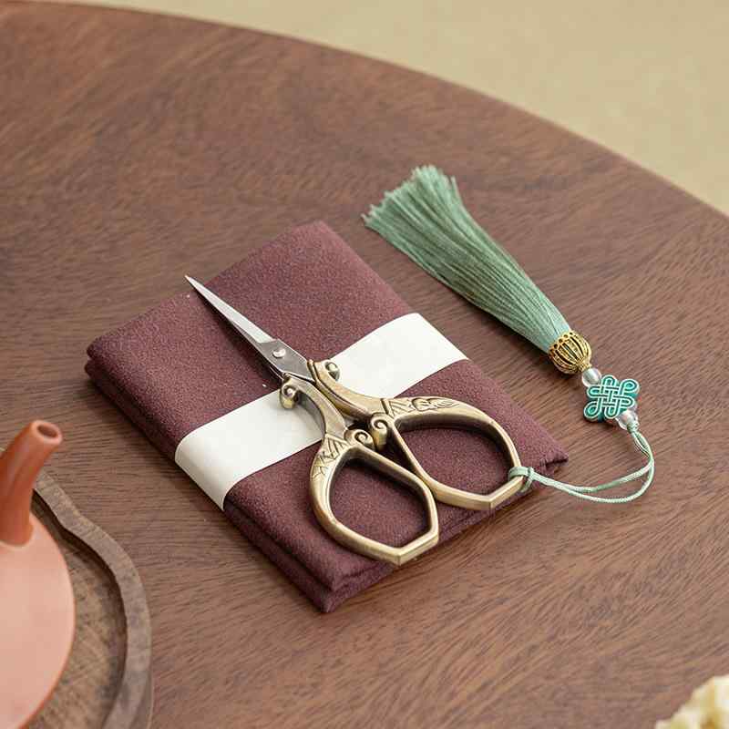 茶道具 茶葉カット ティーバッグ開封 糸切り ステンレス製 ミニハサミ シザー レトロ アンティーク ク..