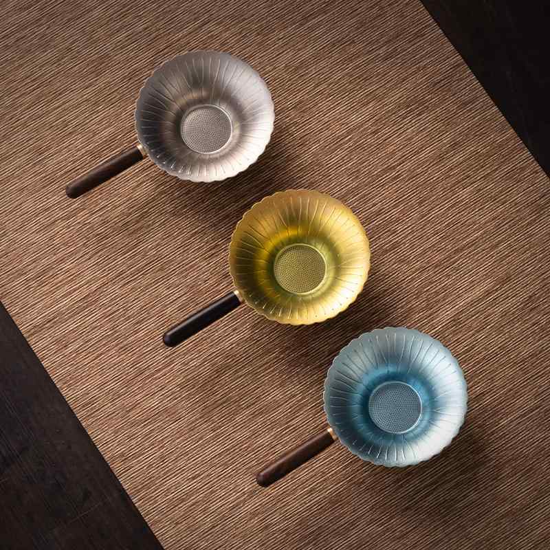 茶こし 純チタン製 極細メッシュ 蓮の葉モチーフ 新中式スタイル 茶葉フィルター 上質 高級感漂う 茶器..