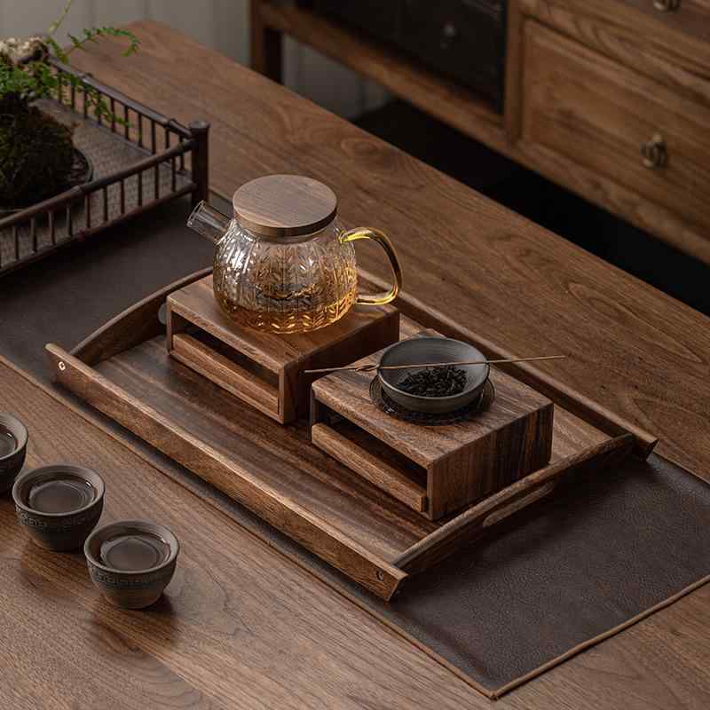 ティーウォーマー ウォールナット 木製 キャンドル式 直火対応 保温器 加熱器 卓上 茶器ベース ティー..