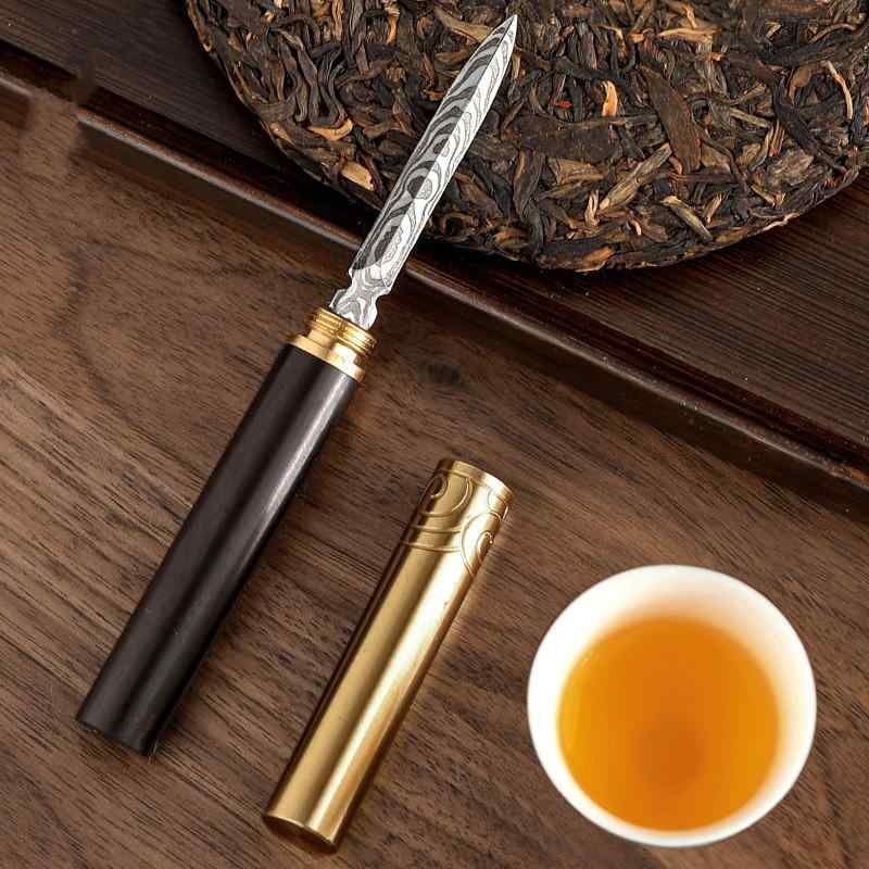 茶道具 プーアル茶刀 茶針 黒檀材 如意金箍デザイン 茶道 六君子 ステンレス ツールセット 本格的 茶葉..