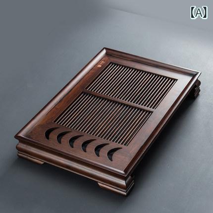 茶盤 炭化竹製 長方形 大型 排水式 水切り 茶台 家庭用 リビング ダイニング 中国茶器 功夫茶具 シンプ..