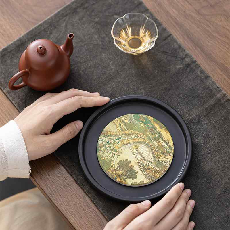 茶盤 乾泡 ベークライト 吸水 速乾 小型 ミニ 新中式 和モダン 功夫茶具用 ポット置き 壺承 ティートレイ お茶席 自宅 オフィス