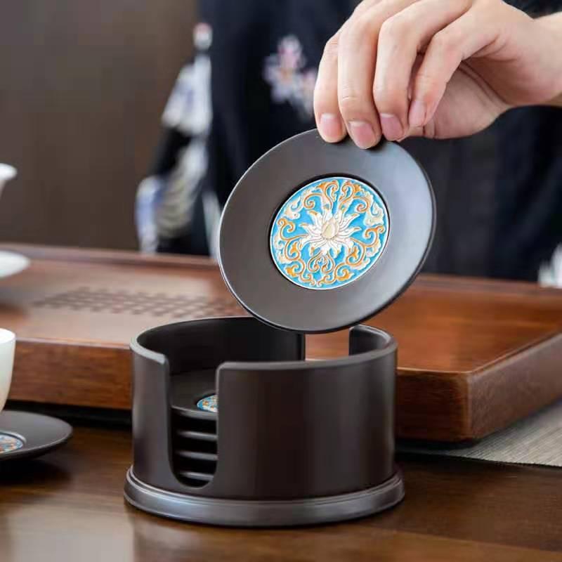 茶托 ベークライト製 七宝焼き 和風