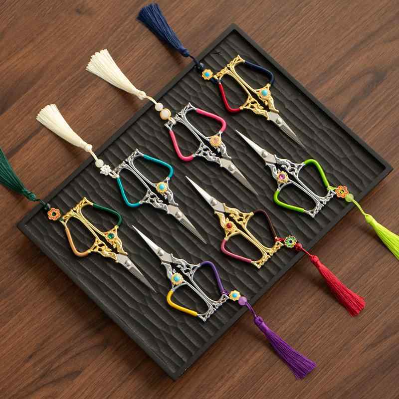 ハサミ レディース 女性用 茶葉カット 茶道用具 刺繍道具 手芸用品 精巧なハンドメイド ミニ 鉄製 かわ..