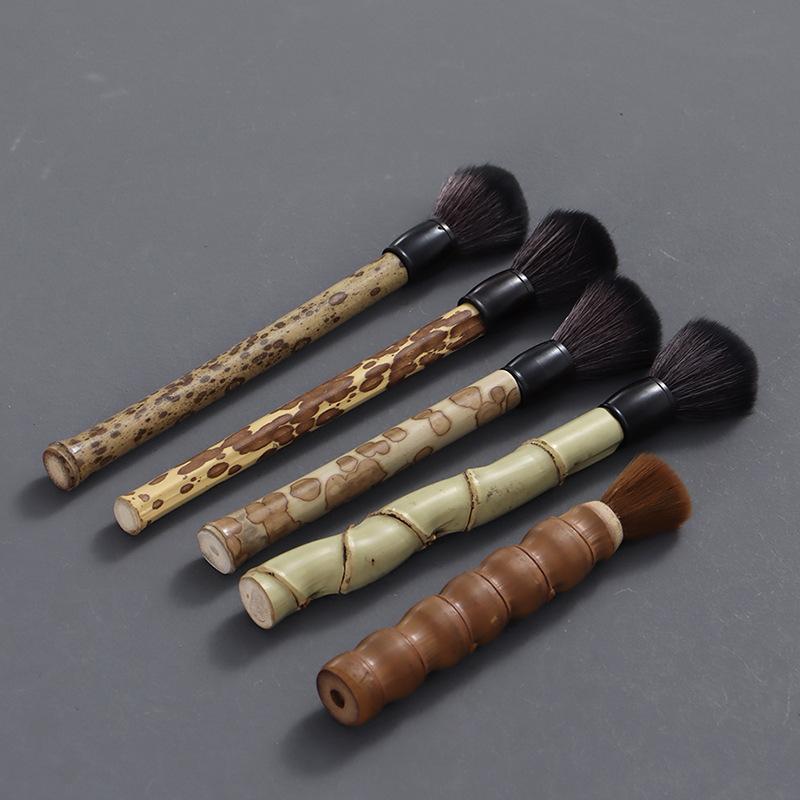 茶道具 手作り 羅漢竹 斑竹 竹製 茶壺用 お手入れブラシ 磨き筆 茶盤掃き 茶器 清掃 ケア用品 中国茶道..