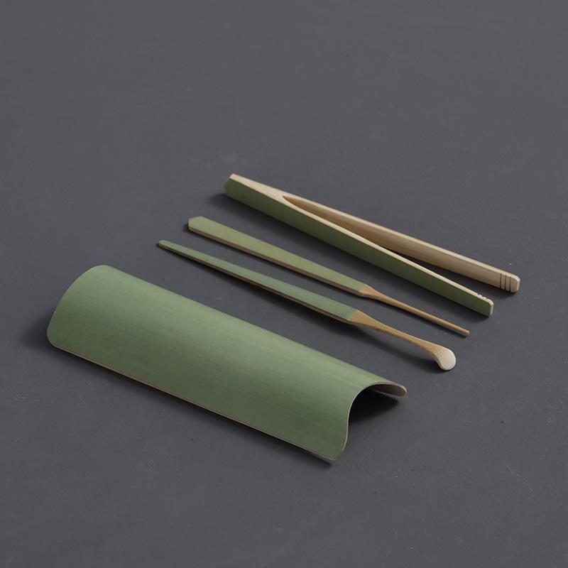茶道具 手作り 天然竹製 竹細工 保青仕上げ 功夫茶 中国茶道 六君子 茶具セット 茶則 茶挟 茶匙 茶針 4..